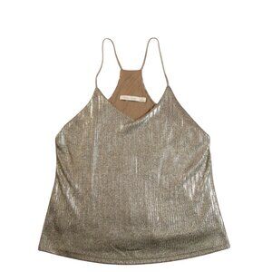 Anthropologie Bishop and Young Tessa Cami Top WMN Medium Metallic Gold Racerback
